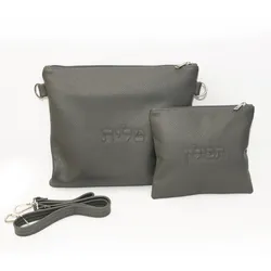 Leather Tallit&Tefillin Bags- Gray
