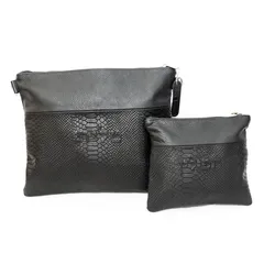 Leather Tallit&Tefillin Bags- Shiny Black