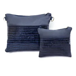 Leather Tallit&Tefillin Bags- Blue