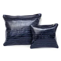 Leather Tallit&Tefillin Bags- Dark BLUE