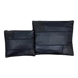 Leather Tallit&Tefillin Bags- Black