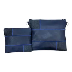 Leather Tallit&Tefillin Bags- Blue