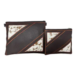 Leather&Fur Tallit&Tefillin Bags- Brown