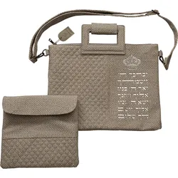 Leatherette Talit - Tefilin Set with Bold Embroidery
