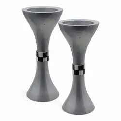 Anodized Aluminum Candlesticks- Gray