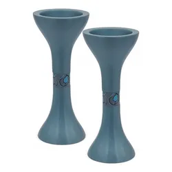 Anodized Aluminum Candlesticks- Light Blue