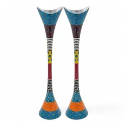 Tall candlesticks -Enamel