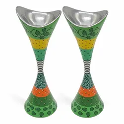 Enaamel Candlesticks- Green