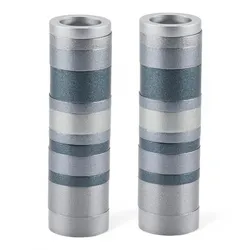 Cylinder Small Candlesticks + Full Rings - Gray