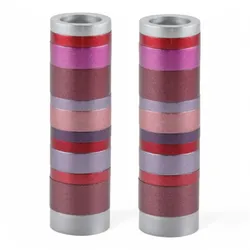 Cylinder Small Candlesticks + Full Rings - Maroon