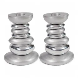 Candlesticks - Stones - Aluminium