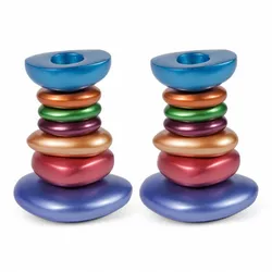 Candlesticks - Stones - Multicolor