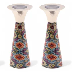 Candlesticks - Cone + Painted - Short - Multicolor Embroidery