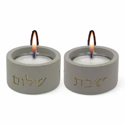 Concrete Candlesticks- Gray