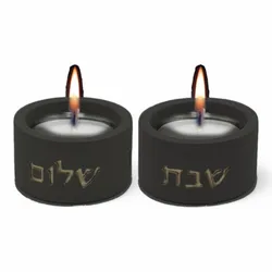Concrete Candlesticks- Black