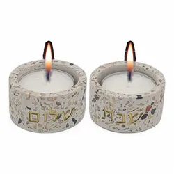 Concrete Candlesticks- Terrazzo