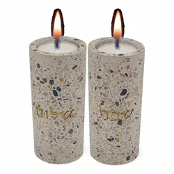 Concrete Candlesticks- Terrazzo