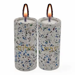 Concrete Candlesticks- Terrazzo