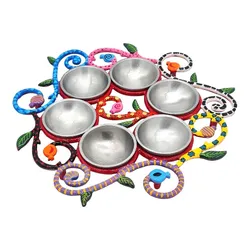 Hand painted enamel Seder plate
