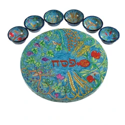 Pessach Seder Plate + Six Bowls - Seven Species