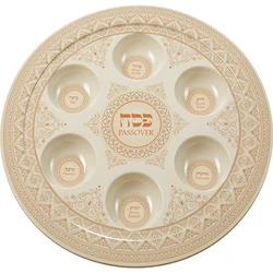 Melamine Passover Plate - Brown texture