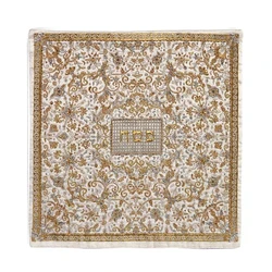 Matzah Cover - Full Embroidery - Silver + Gold