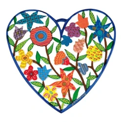 Large Metal Heart - Hand Painted - Flowers