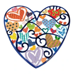 Small Metal Heart - Hand Painted - Hearts