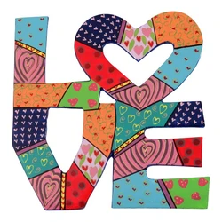 Metal Wall Hanging - Love - English - Square