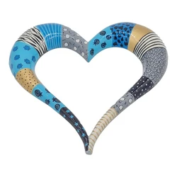 Decorative heart for hanging on the wall - made of enamel-painted metal