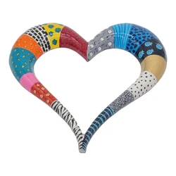 Decorative heart for hanging on the wall - made of enamel-painted metal