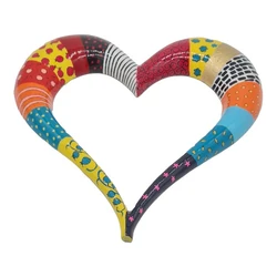 Decorative heart for hanging on the wall - made of enamel-painted metal
