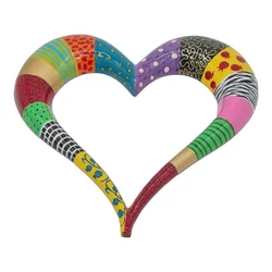 Decorative heart for hanging on the wall - made of enamel-painted metal