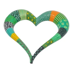 Decorative heart for hanging on the wall - made of enamel-painted metal