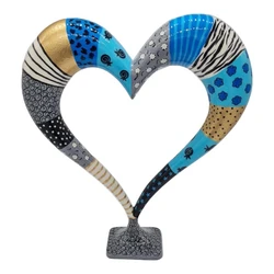 The standing Heart- Blue & Gray