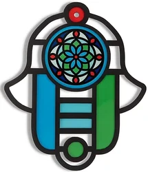 Stained Glass-Like Hamsa