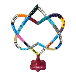 Star of David stand coated with enamel - colorful