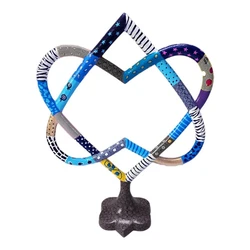 Star of David stand coated with enamel - blue
