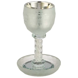 Crystal Kiddush Cup "Blessing" contains 100ml / 3.4oz