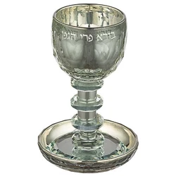 Crystal Kiddush Cup "Blessing" contains 100ml / 3.4oz