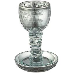 Crystal Kiddush Cup "Blessing" contains 100ml / 3.4oz