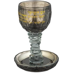Crystal Kiddush Cup "Blessing" contains 100ml / 3.4oz