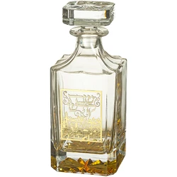 Crystal Wine Bottle with Metal Plaque