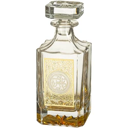 Crystal Wine Bottle with Metal Plaque