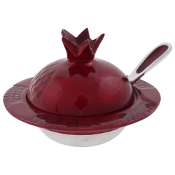 Aluminum Honey Dish Pomegranate, With Spoon