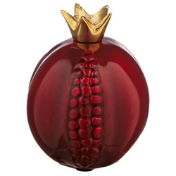 Aluminium With Dark Red Enameled Pomegranate- Golden Top