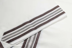 TASHBEZ-Brown & Silver Stripes- Non Slip-Pure Wool- Made in ISRAEL