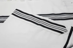 TASHBEZ-Black & Silver Stripes- Non Slip-Pure Wool- Made in ISRAEL