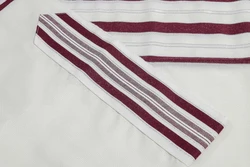 TASHBEZ-Maroon & Silver Stripes- Non Slip-Pure Wool- Made in ISRAEL