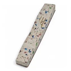 Concrete Mezuzah Case - Light terrazzo- Geometric